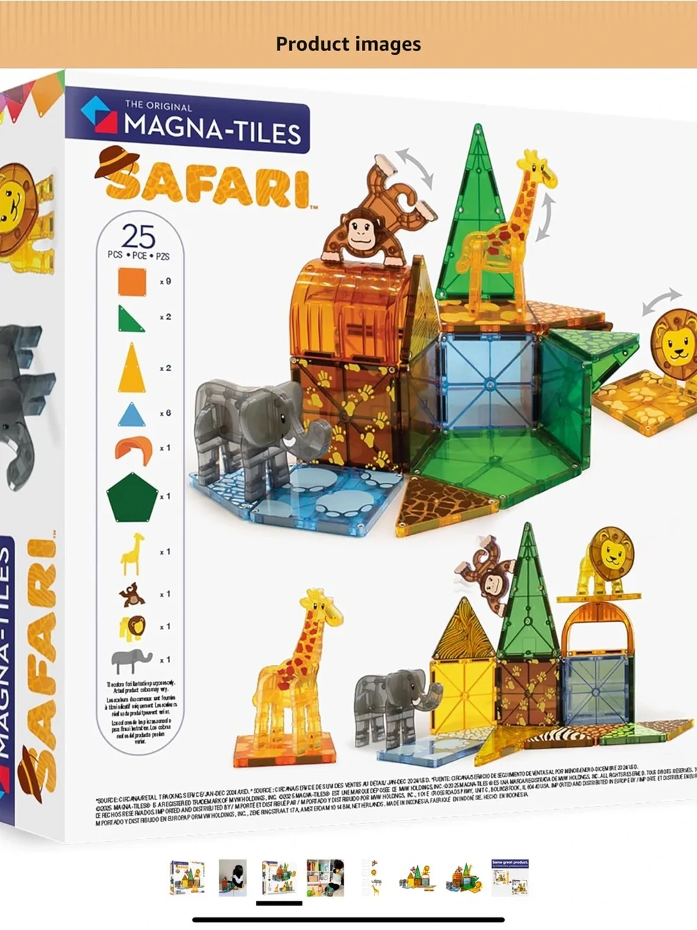 Magna tiles Safari 25-Piece Building Set - Yellow & Green - Picture 2 of 6